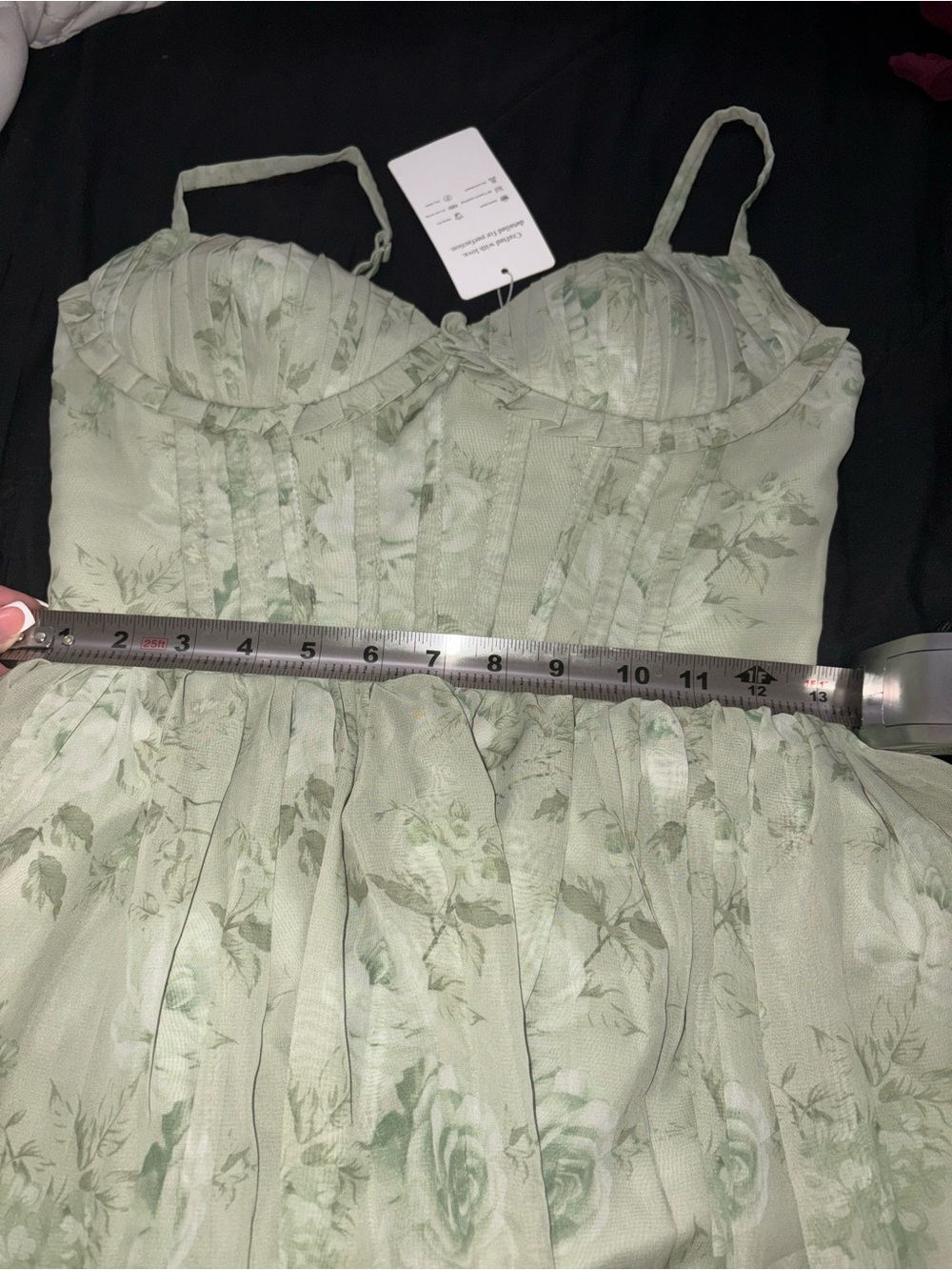 Elegant Sage Green Ruffled Maxi Dress - Picture 4 of 5